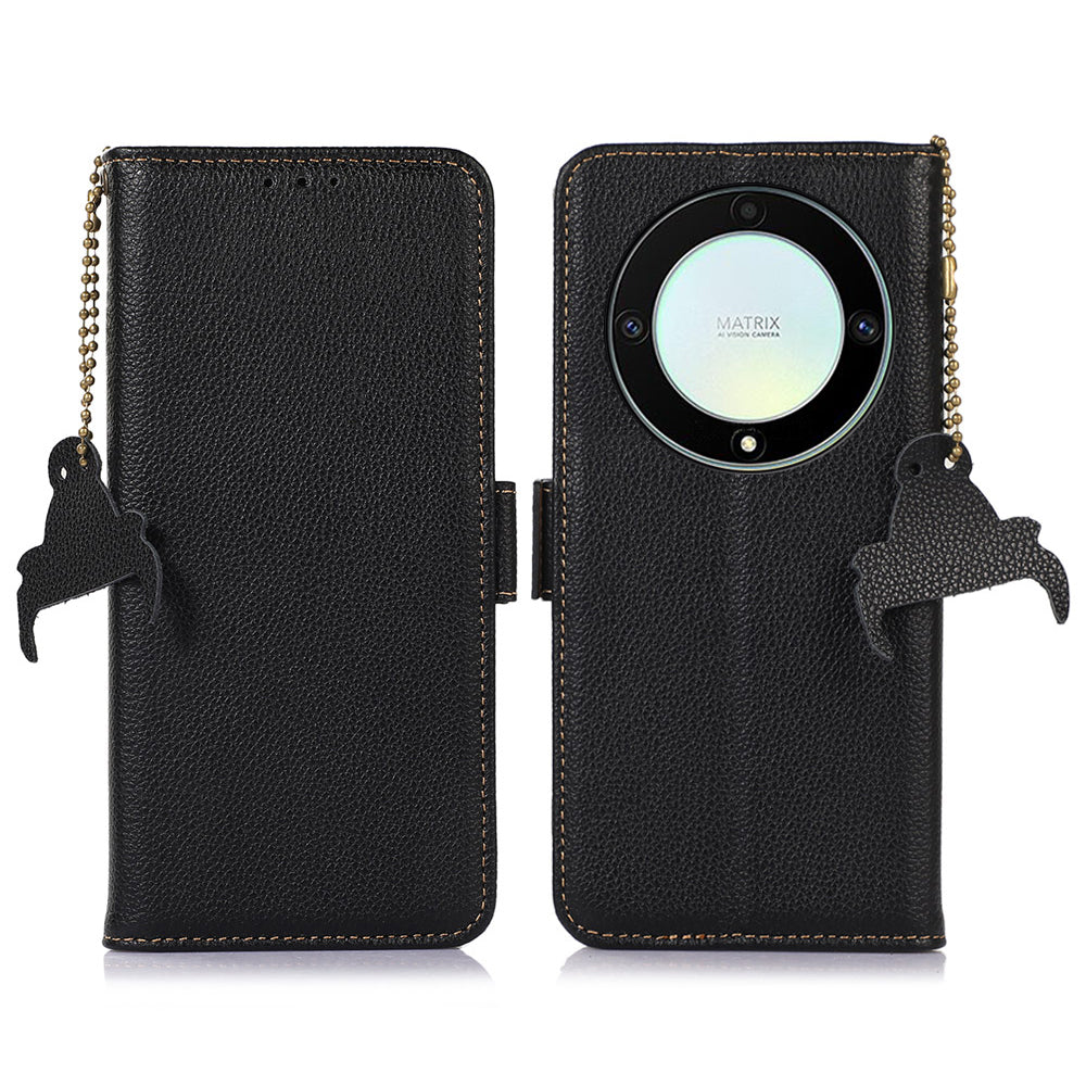 Genuine Leather Phone Case For Honor X40 5G X9a 5G Magic5 Lite 5G RFID Blocking Wallet Protective Cell Phone Cover with Stand Genuine Leather Phone Case For Honor X40 5G X9a 5G Magic5 Lite 5G RFID Blocking Wallet Protective Cell Phone Cover with Stand